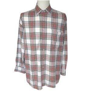 Viyella SZ M Men's Plaid Button Up Shirt, 80% Cotton/20% Wool